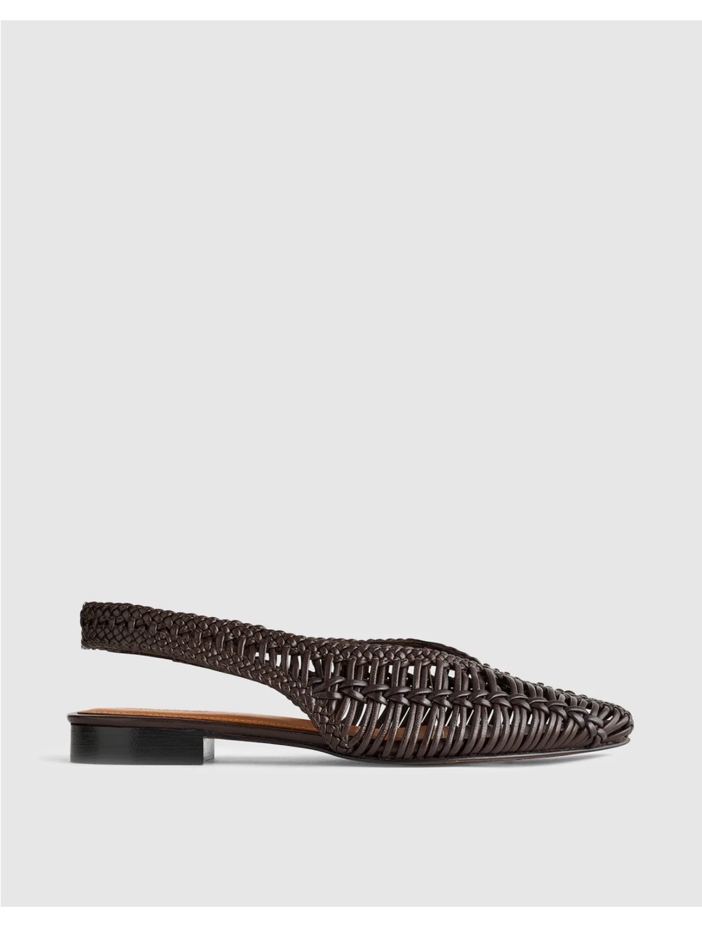 Madewell 6, 5.5 The Harpor Slingback Flat Dark Carob Brown